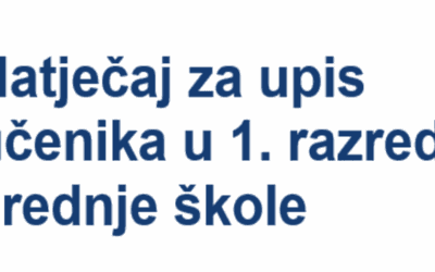 Natječaj za upis učenika u 1. razred srednje škole, 2026./2027.